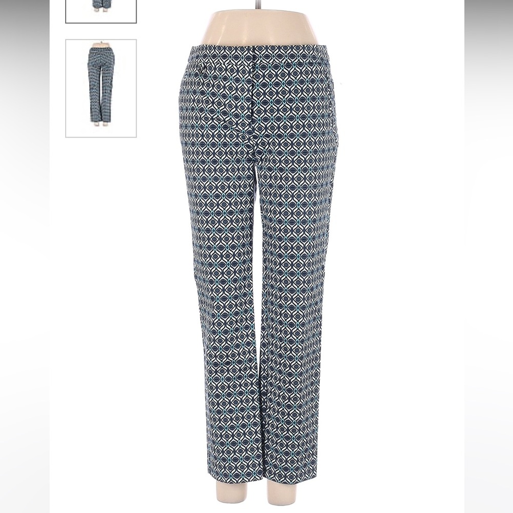 Blue pattern ankle pants